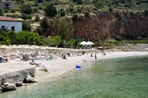 Kalkan public beach, Kalkan, a popular tourist resort, Antalya Province