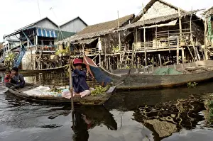 Kampong Phluk, a cluster of three villages of stilt houses on the floodplain of the Tonle Sap Lake