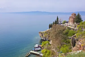 Ohrid Prints: Kaneo Church at Ohrid at Lake Ohrid, UNESCO World Heritage Site, Macedonia, Europe
