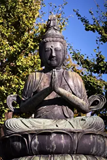 Asakusa Prints: Kannon Bosatsu Buddha sculpture at the Sensoji Temple in Asakusa, Tokyo, Japan, Asia