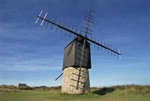 Karaes windmill, Ouessant Island, Finistere, Brittany, France, Europe
