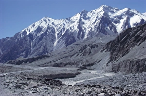 Karakorum Prints: The Karakorum (Karakoram) Highway on the Chinese side, with River Giz, Xinjiang