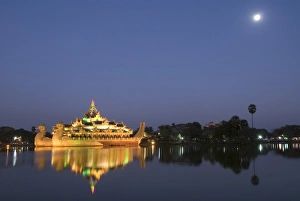 Full Moon Prints: Karaweik Barge in the late evening