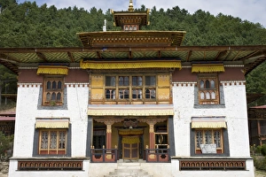 Bumthang Prints: Karchu Dratsang Monastery, Bumthang, Bhutan, Asia
