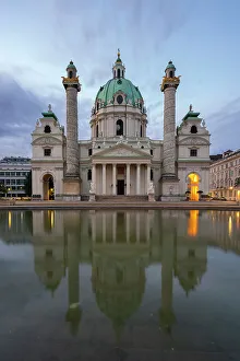 Vienna Prints: Karlskirche church, Karlsplatz, Vienna, Austria, Europe