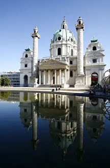 Karlskirche (St. Charles Borromeo church) by Fischer von Erlach in Karlsplatz