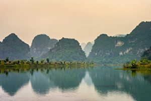 Karst mountain landscape at sunset, Ninh Xuan, Hoa Lu District, Ninh Binh Province