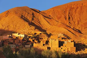 Kasbah at sunset, Ait Arbi, Dades Valley, Road of Kasbahs, Atlas Mountains, Southern