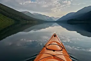 Canadian Culture Prints: Kayaking on Cameron Lake, Waterton Lakes National Park, Alberta, Canada, North America