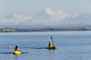 Canoeing Prints: Kayaking on Lake Benmore and a distant Aoraki (Mount Cook)