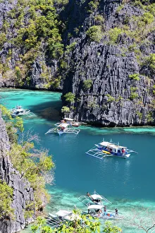 Anchored Prints: Kayangan Lake, Coron, Palawan, Philippines, Southeast Asia, Asia