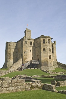 Northumbria Prints: The keep, Warkworth Castle, Northumbria, England, United Kingdom, Europe