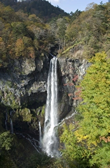 Nikko Prints: Kegon-no-taki, waterfall 97m high, Chuzenji, Nikko, Honshu, Japan
