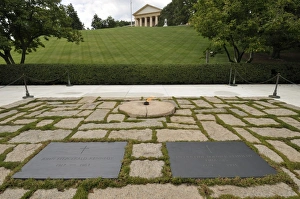Cemeteries Prints: Kennedy graves in Arlington cemetery, Virginia, United States of America, North America
