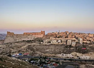 Kerak Castle at sunrise, Al-Karak, Karak Governorate, Jordan, Middle East