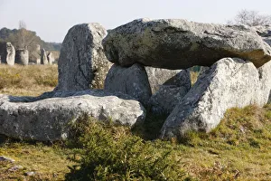 Menhir Prints: Kermario menhirs in Carnac, Morbihan, Brittany, France, Europe