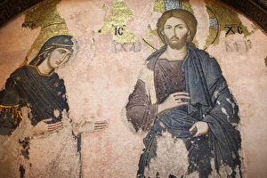 Depiction Prints: The Khalke Jesus mosaic, Chora Church Museum, Istanbul, Turkey, Europe