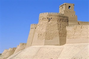 Khiva Prints: Khiva, old city walls by West Gate