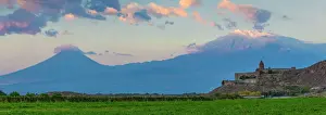Panorama Prints: Khor Virap Armenian Apostolic Church monastery and Ararat Plain
