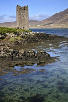 County Mayo Prints: Kildavnet Castle, Achill Island, County Mayo, Connacht, Republic of Ireland, Europe