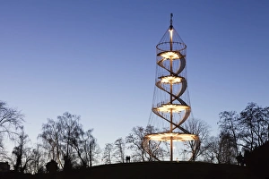 Public Park Prints: Killesbergturm tower, Stuttgart, Baden Wurttemberg, Germany, Europe