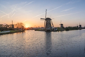 Traditionally Dutch Prints: Kinderdijk, UNESCO World Heritage Site, Molenwaard municipality, South Holland province