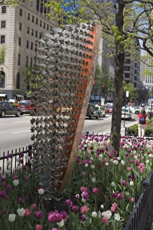 Magnificent Mile Prints: Kinetic sculpture on North Michigan Avenue, the Magnificent Mile, Chicago