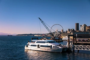 Seattle Prints: King County Water Taxi is about to leave docks