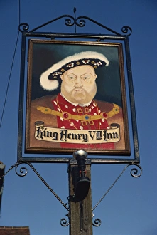 Public Houses Prints: King Henry VIII pub sign, Hever, Kent, England, United Kingdom, Europe