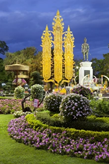 Northern Thailand Prints: King Mengrai Monument at night
