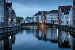 Bruges Prints: King's Bridge at twilight, Bruges, Belgium