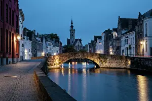 Bruges Prints: King's Bridge at twilight, Bruges, Belgium