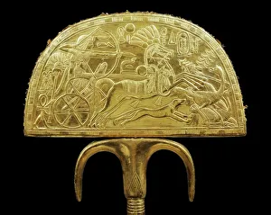 Gold Prints: The kings fly-whisk, from the tomb of the pharaoh Tutankhamun