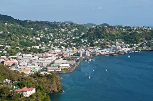 Windward Islands Prints: Kingstown and harbour, St. Vincent, St. Vincent and The Grenadines, Windward Islands