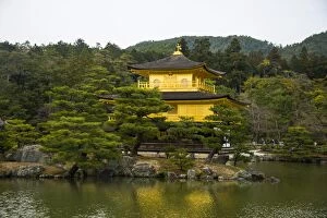 Kinkaku Ji Collection: Kinkaku. Ji or golden pavillon buddhist temple, Unesco world heritage sight Kyoto, Japan