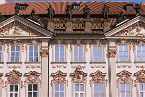 Stare Mesto Prints: Detail of Kinsky Palace, Old Town Square, Stare mesto, Prague, Czech Republic, Europe