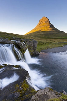 Snaefellsnes Peninsula Gallery: Kirkjufell Mountain and Kirkjufoss Waterfall at sunset, Snaefellsnes Peninsula, Iceland