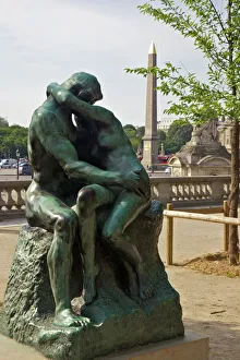 Nudes Prints: The Kiss by Auguste Rodin outside the Musee de L Orangerie, Paris, France, Europe