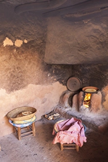 Kitchen Prints: The kitchen of a traditional Berber home in the Ourika Valley