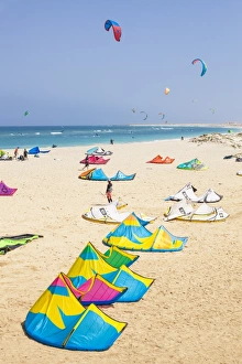 Mid Air Prints: Kite surfers and kite surfing on Kite beach