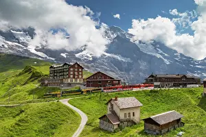 Swiss Prints: Kleine Scheidigg railway station and Jungfrau mountain