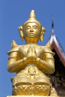 Laosian Prints: Kneeling Buddha statue