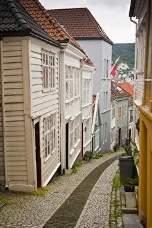 Images Dated 12th August 2009: Knosesmauet street, Stransidden district, Bergen, Hordaland, Norway, Scandinavia, Europe