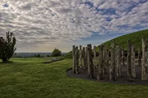 Wooden Post Gallery: Knowth, County Meath, Leinster, Republic of Ireland, Europe