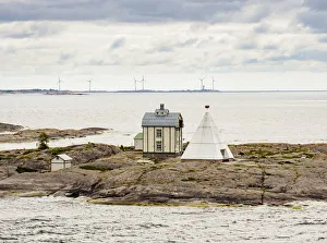 Wind Power Prints: The Kobba Klintar Pilot Station, elevated view, Mariehamn, Aland Islands, Finland, Europe