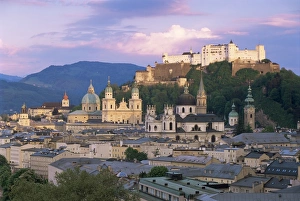 Austria Prints: Kollegienkirche and cathedral in old town, Salzburg, Austria, Europe