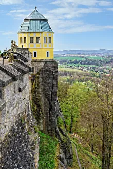 Outdoor Exploration Prints: Konigstein fortress on top of the Elbe sandstone mountains