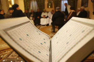 Lyon Prints: Koran in Lyon Great Mosque, Lyon, Rhone, France, Europe