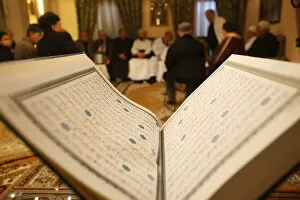 Images Dated 8th December 2008: Koran in Lyon Great Mosque, Lyon, Rhone, France, Europe