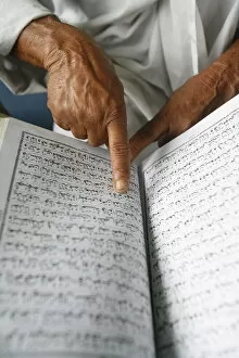 Images Dated 24th July 2007: Koran reading, Bhaktapur, Nepal, Asia